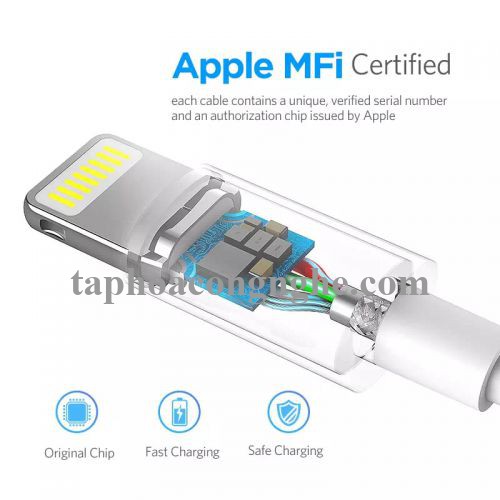 Ugreen 20727 0.5M màu Trắng ABS Cáp Lightning sạc + truyền dữ liệu cho iPhone US155 30020727